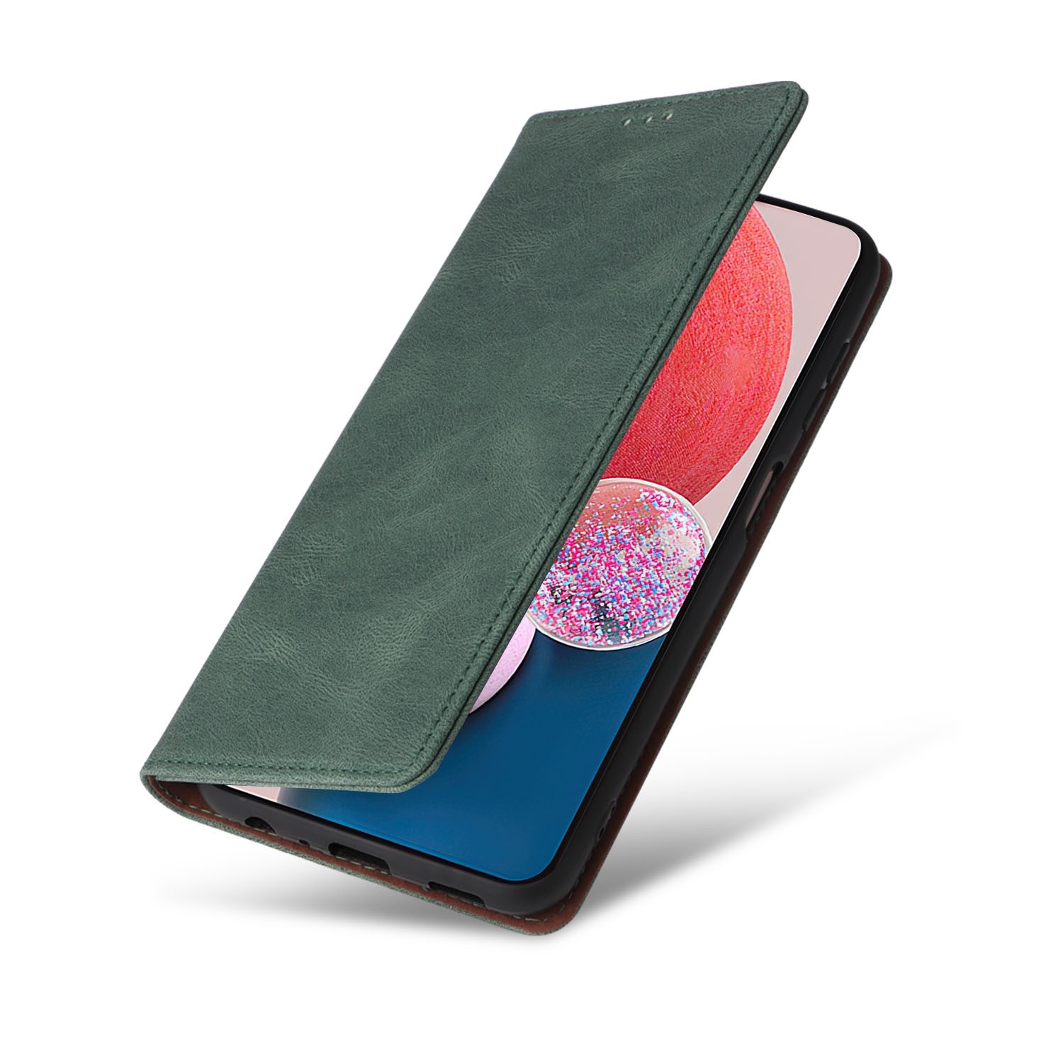 ENKAY Samsung Galaxy A13 4G Simple Suction Closure Θήκη Βιβλίο - Green