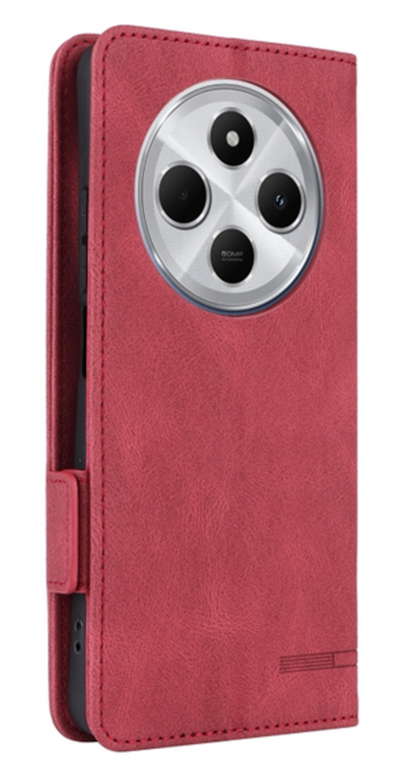 ENKAY Xiaomi Redmi 14C 4G / Poco C75 Magnetic Clasp Θήκη Βιβλίο - Red