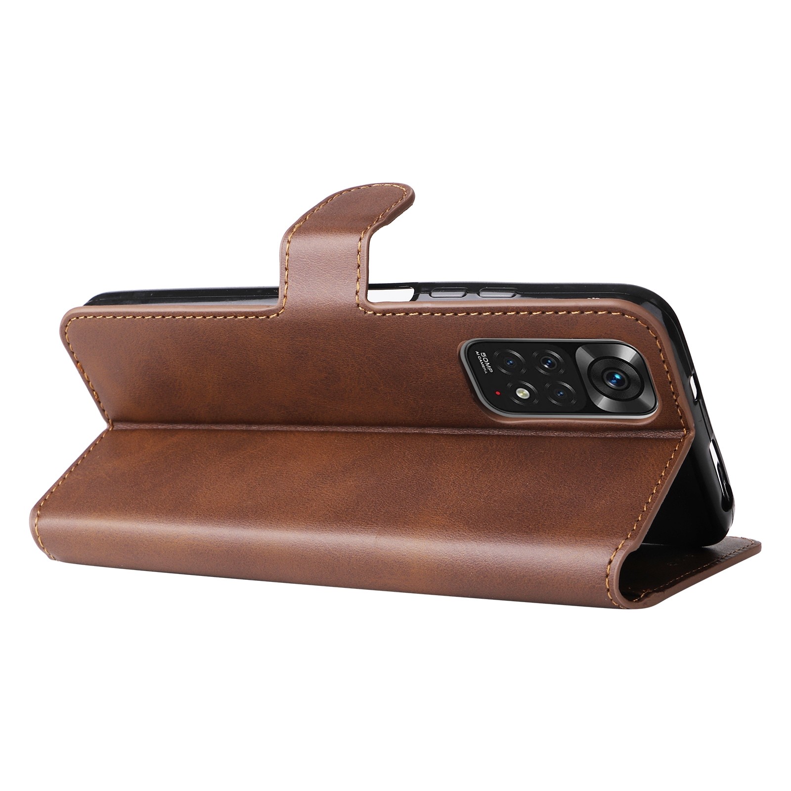 Calf Xiaomi Redmi Note 11 / Note 11S Classic Texture Flip Θήκη Βιβλίο - Brown