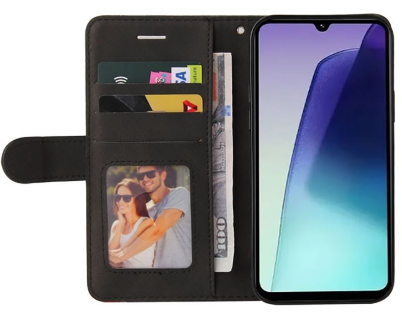 ENKAY Xiaomi Redmi 14C 4G / Poco C75 Dual-color Splicing Flip Θήκη Βιβλίο - Black