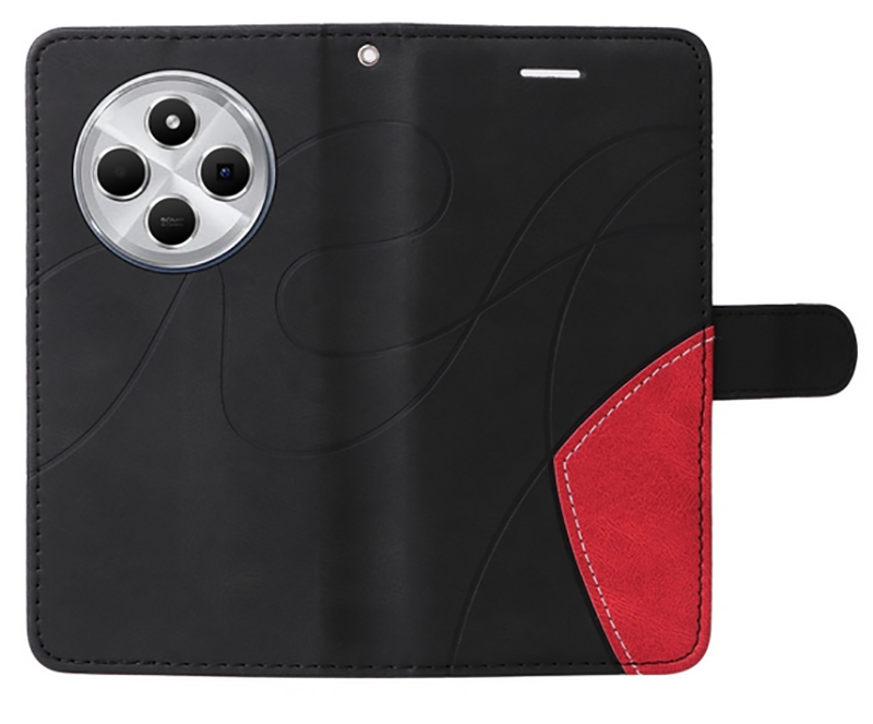 ENKAY Xiaomi Redmi 14C 4G / Poco C75 Dual-color Splicing Flip Θήκη Βιβλίο - Black