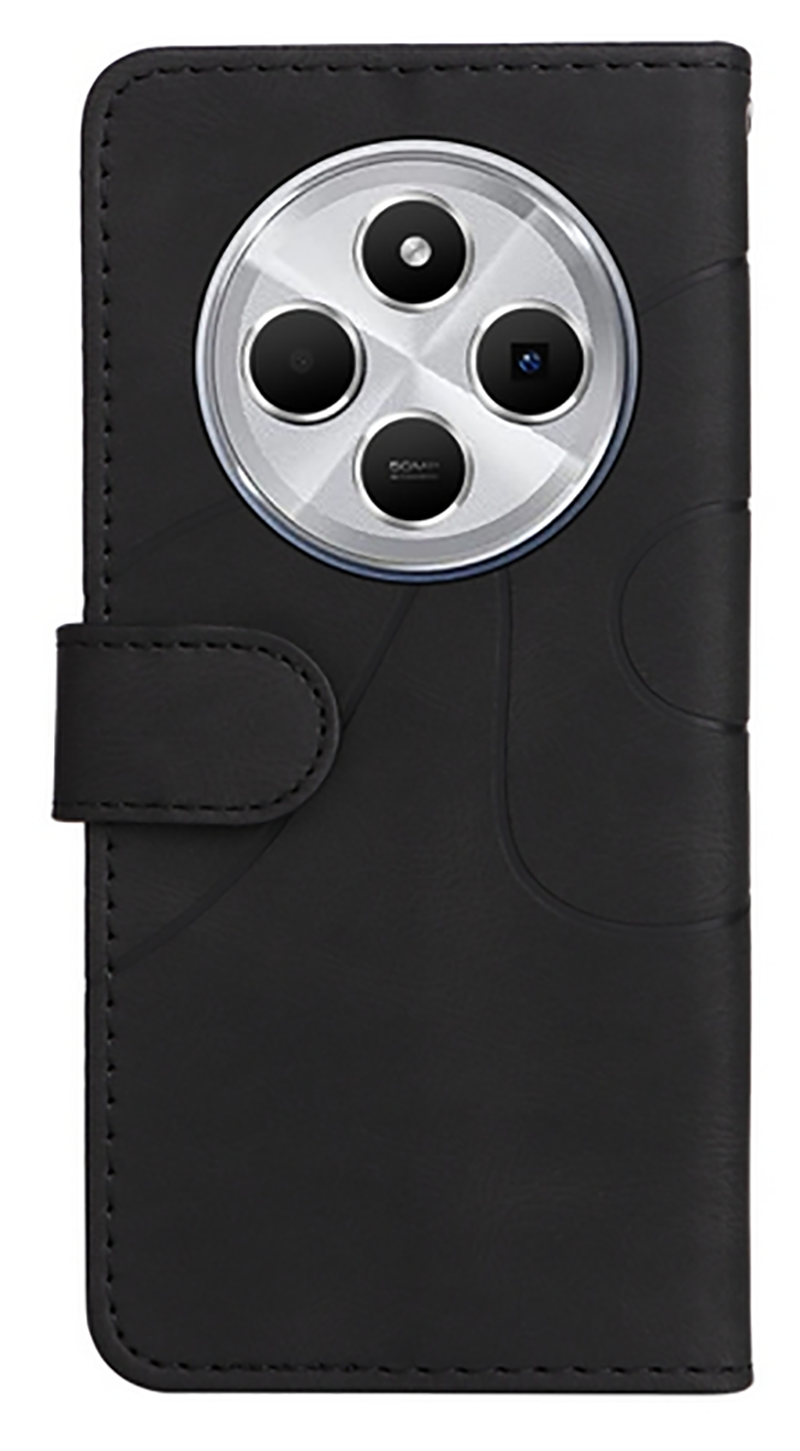 ENKAY Xiaomi Redmi 14C 4G / Poco C75 Dual-color Splicing Flip Θήκη Βιβλίο - Black