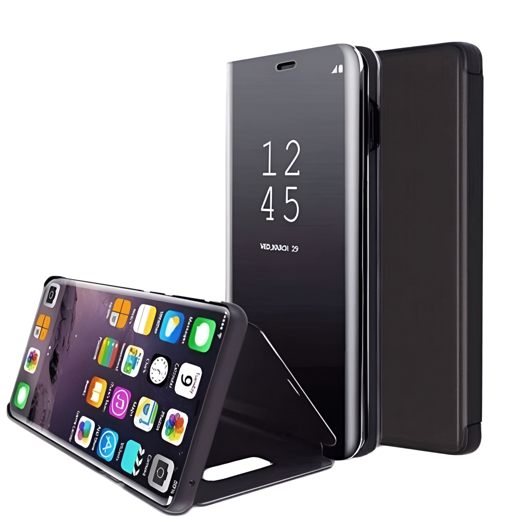 Tel1 Xiaomi Redmi 8A Clear View Θήκη Βιβλίο - Black