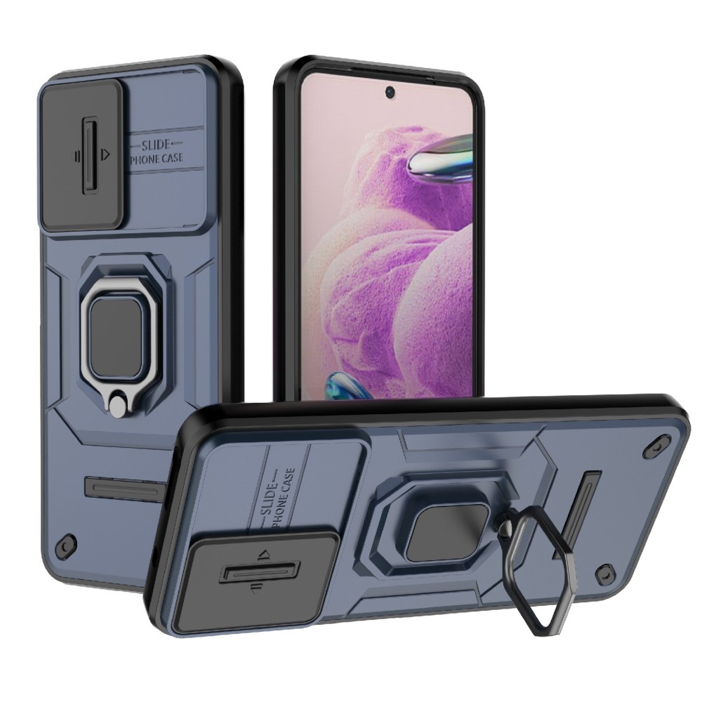 Forcell Xiaomi Redmi Note 13 5G Sliding Camshield Holder Θήκη Σκληρή - Blue