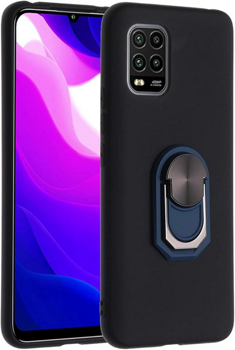 Forcell Xiaomi Mi 10 Lite Shield Ring Θήκη Σιλικόνης - Black Blue