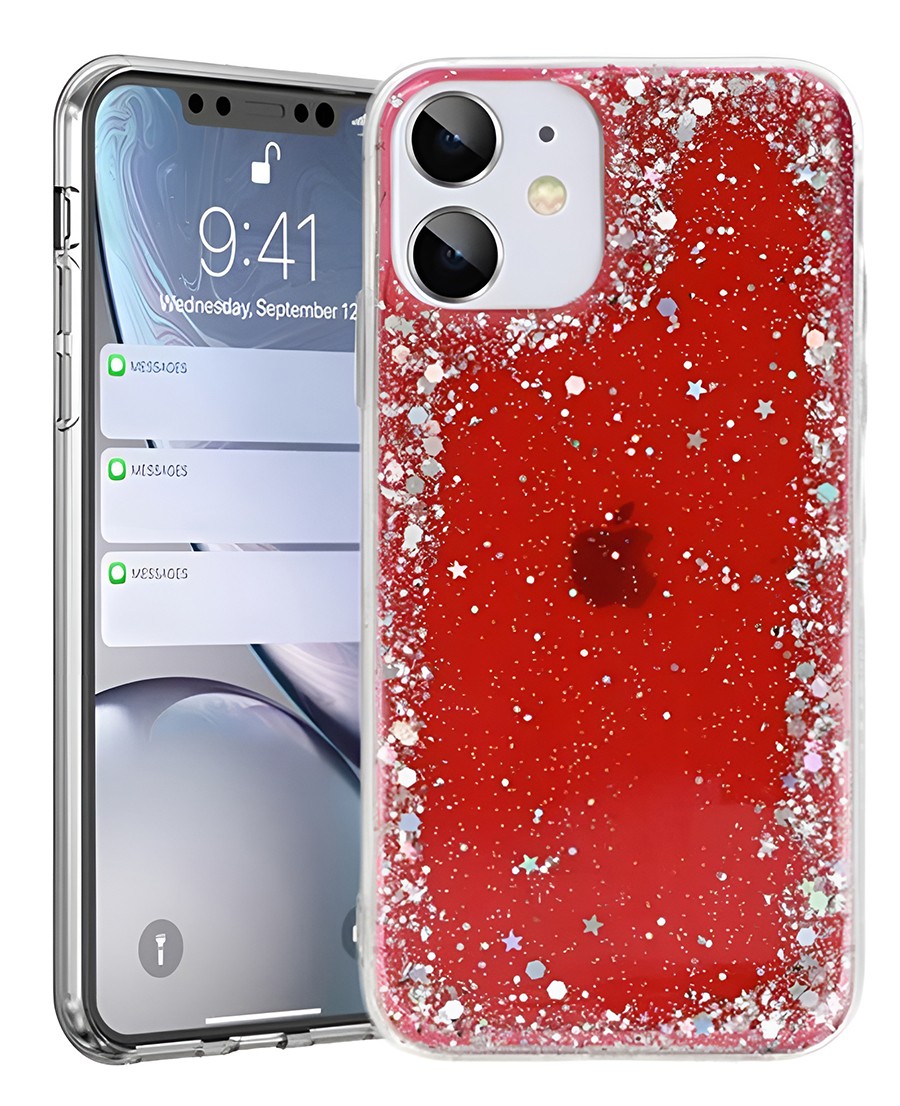 Forcell iPhone 11 Pro Brilliant Clear Θήκη Σιλικόνης - Red