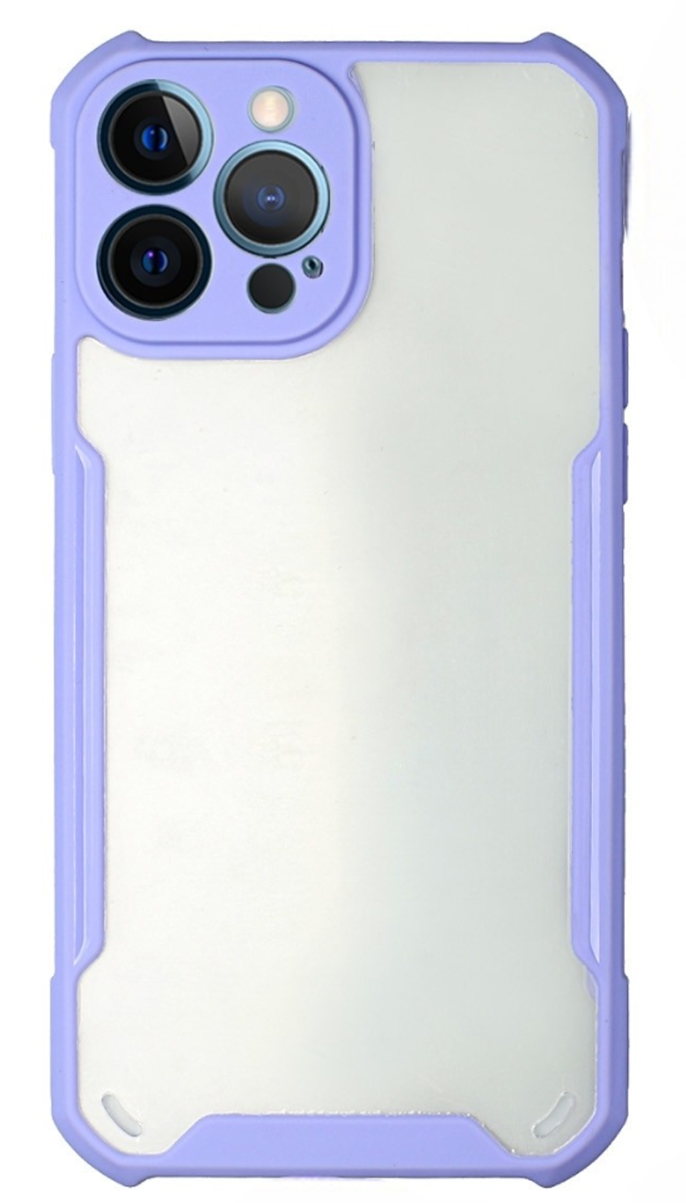 Forcell iPhone 13 Pro Θήκη Σκληρή Με Πλαίσιο Σιλικόνης Διάφανη - Purple