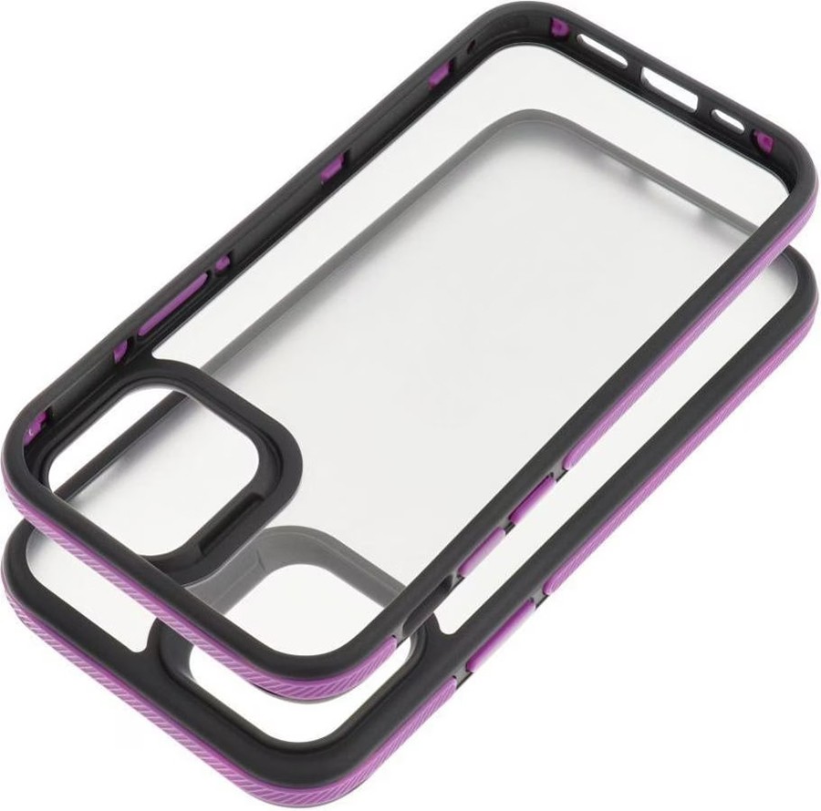 Forcell iPhone 13 Θήκη με Πλαίσιο Σιλικόνης Φιμέ - Purple