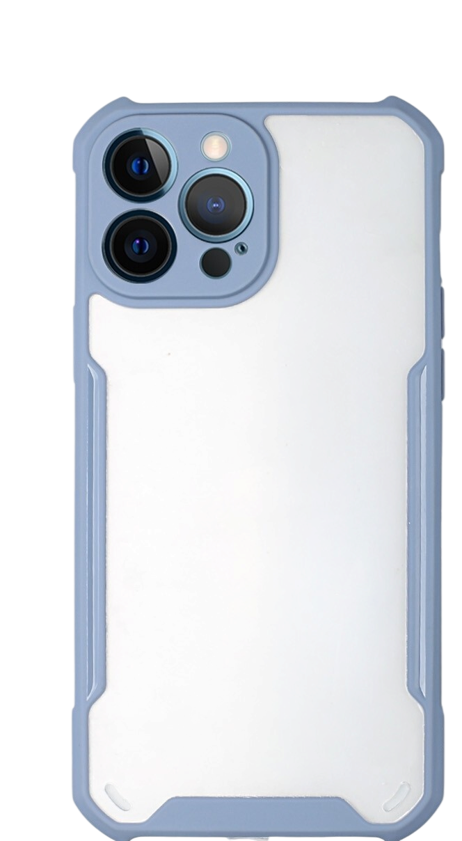 Forcell iPhone 13 Pro Θήκη Με Πλαίσιο Σιλικόνης Διάφανη - Grey