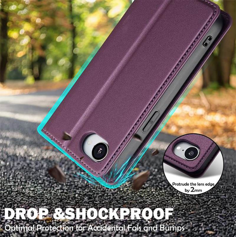 LC.IMEEKE iPhone 16e L1 Series Frosted Fine Texture Θήκη Βιβλίο - Purple