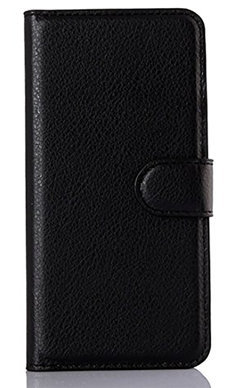 Tel1 iPhone 6 Plus / 6s Plus Litchi Texture Θήκη Βιβλίο - Black