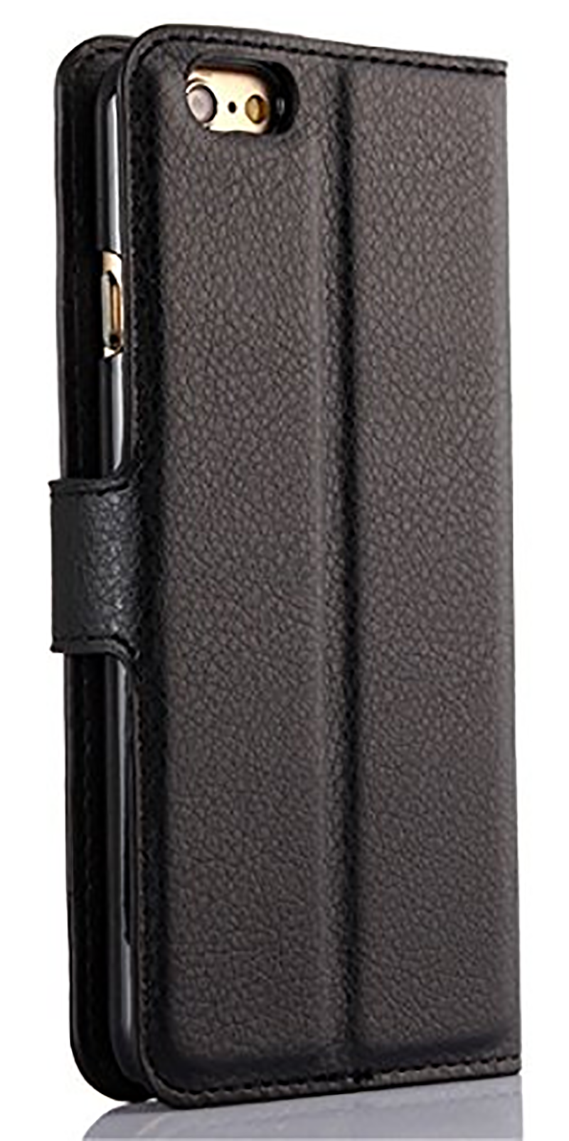 Tel1 iPhone 6 Plus / 6s Plus Litchi Texture Θήκη Βιβλίο - Black