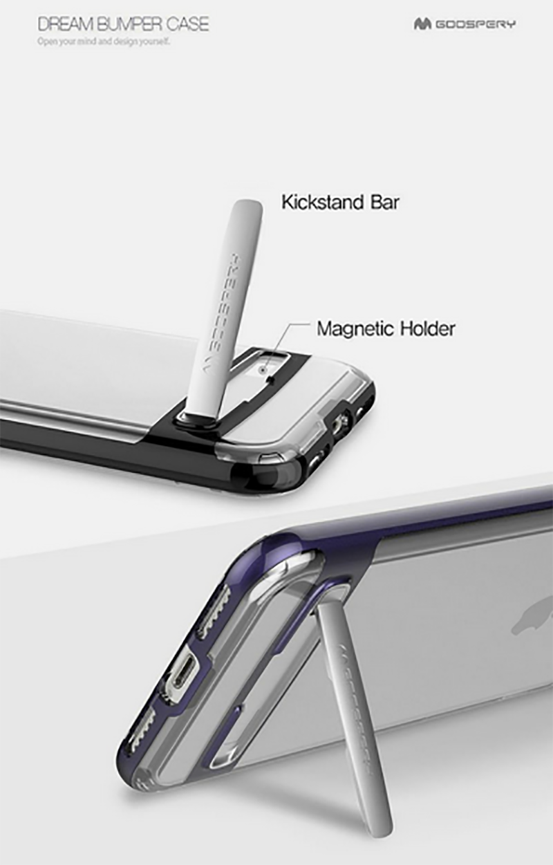 Goospery iPhone 6 Plus / 6s Plus Dream Bumper Stand ShockProof Θήκη Σιλικόνης - Black