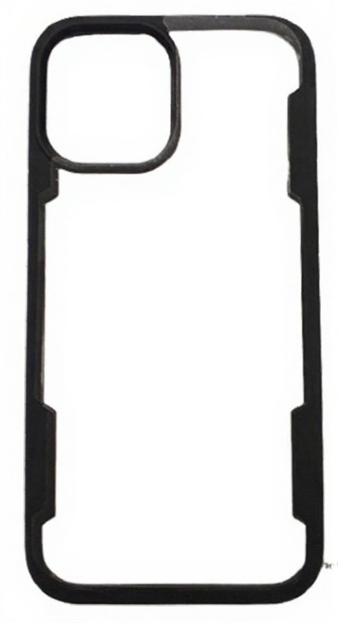 Forcell iPhone 12 Pro Max Rimmed Acrylic Θήκη Σκληρή Διάφανη - Black