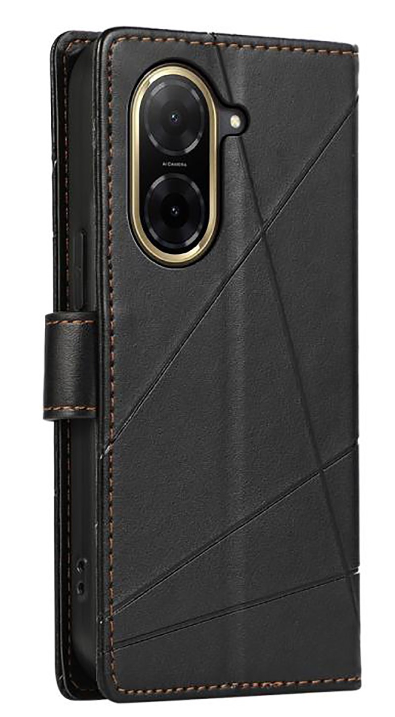 Τel1 Xiaomi Redmi A5 4G / Poco C71 Embossed Line Θήκη Βιβλίο - BlackEmbossed Line Θήκη Βιβλίο - Black
