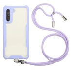 Forcell Samsung Galaxy S21 5G Shockproof Case with Neck Lanyard Θήκη Σιλικόνης - Purple