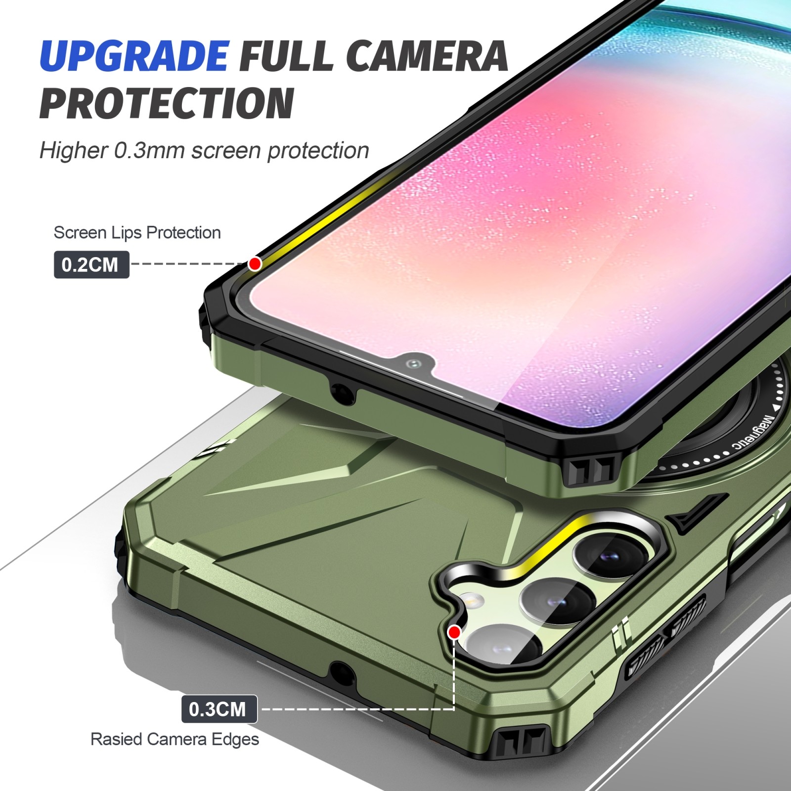 Forcell Samsung Galaxy A24 5G/4G MagSafe Shockproof Holder Θήκη Σκληρή - Dark Green