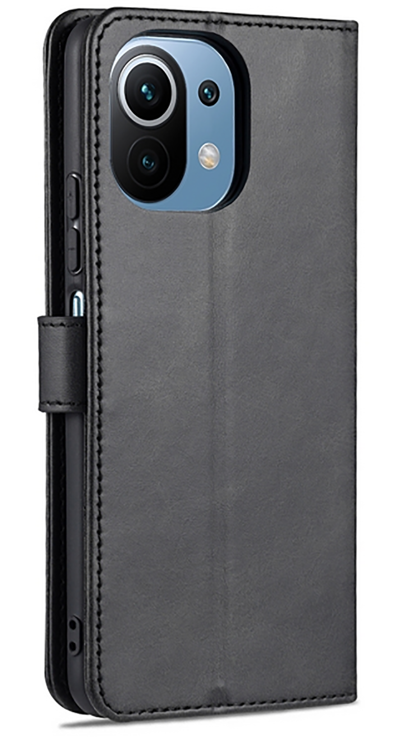 AZNS Xiaomi Mi 11 Lite 4G / Mi 11 Lite 5G Skin Feel Calf Flip Θήκη Βιβλίο - Black