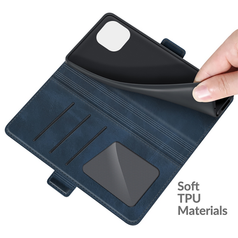 Tel1 Xiaomi Mi 11 Lite 4G / Mi 11 Lite 5G Dual-side Magnetic Buckle Θήκη Βιβλίο - Blue