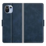 Tel1 Xiaomi Mi 11 Lite 4G / Mi 11 Lite 5G Dual-side Magnetic Buckle Θήκη Βιβλίο - Blue