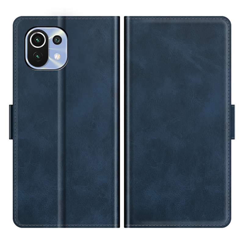 Tel1 Xiaomi Mi 11 Lite 4G / Mi 11 Lite 5G Dual-side Magnetic Buckle Θήκη Βιβλίο - Blue