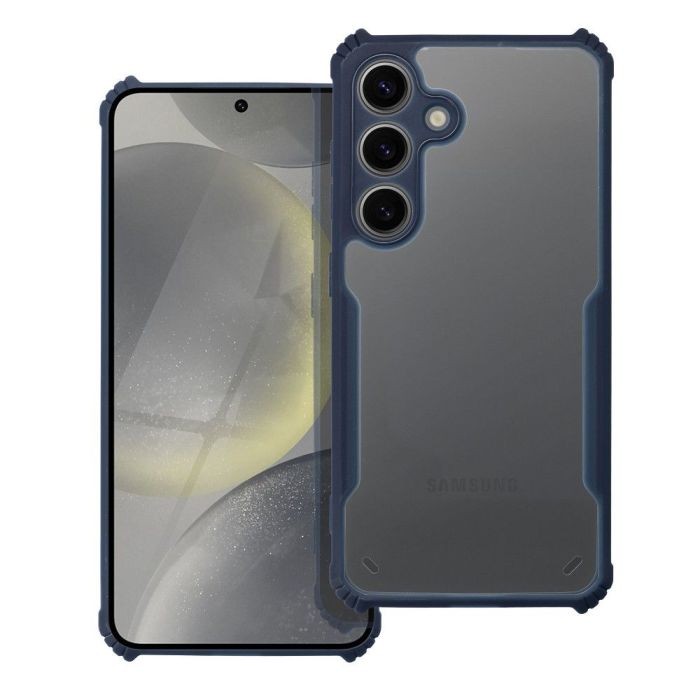 Forcell Samsung Galaxy S24 5G Anti-Drop Θήκη με Πλαίσιο Σιλικόνης Διάφανη - Blue