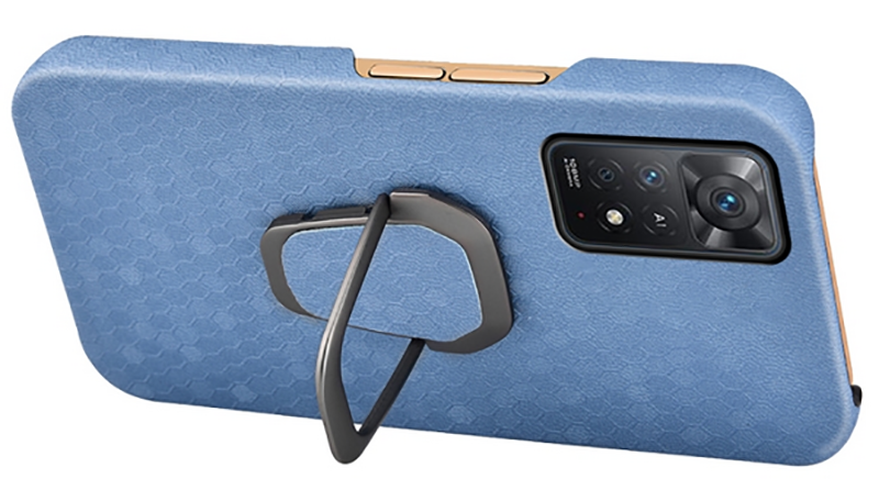 Forcell Xiaomi Redmi Note 11 Pro / Note 11 Pro 5G Global Ring Holder Honeycomb Θήκη Σκληρή - Blue