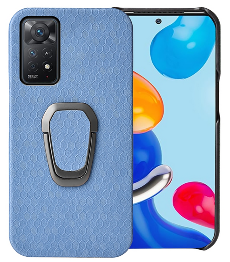 Forcell Xiaomi Redmi Note 11 Pro / Note 11 Pro 5G Global Ring Holder Honeycomb Θήκη Σκληρή - Blue