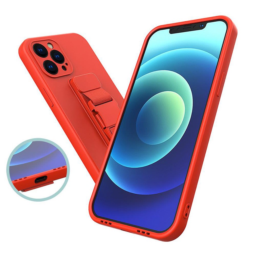Forcell Samsung Galaxy A21s Rope Case with Lanyard Θήκη Σιλικόνης - Red