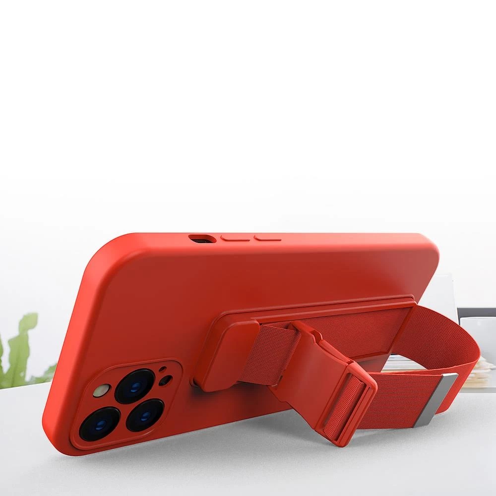 Forcell Samsung Galaxy A21s Rope Case with Lanyard Θήκη Σιλικόνης - Red