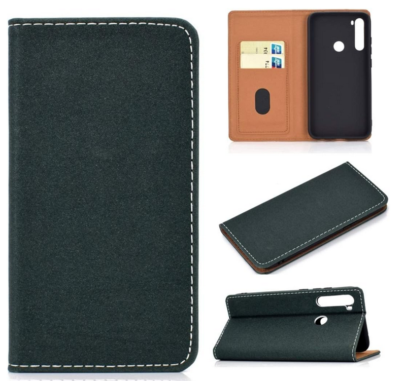 Tel1 Xiaomi Redmi Note 8 / Note 8 2021 Solid Color Magnetic Θήκη Βιβλίο - Black