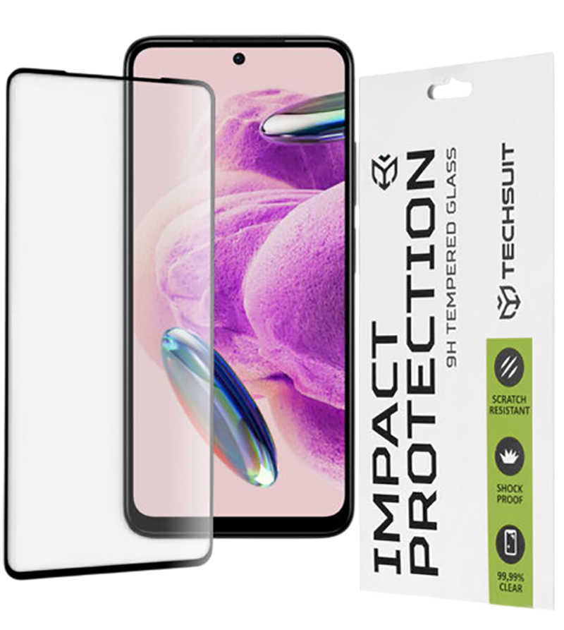 Xiaomi Redmi Note 12s Προστασία Οθόνης με Μαύρο Περίγραμμα Techsuit 111D Full Glue Tempered Glass