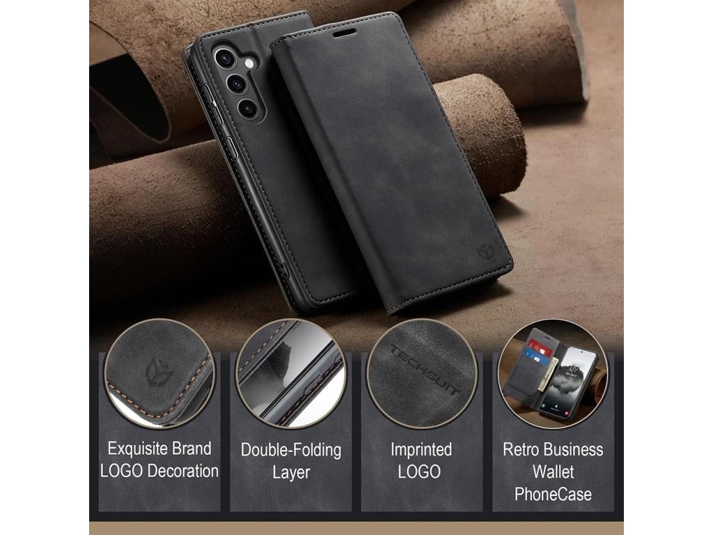 Techsuit Xiaomi Redmi Note 15 Pro 5G Confy Cover Θήκη Βιβλίο - Black