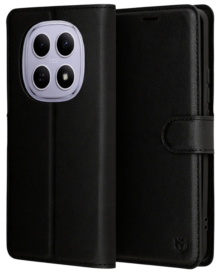 Techsuit Xiaomi Redmi Note 15 4G / 5G / Poco M8 Leather Folio Θήκη Βιβλίo - Black