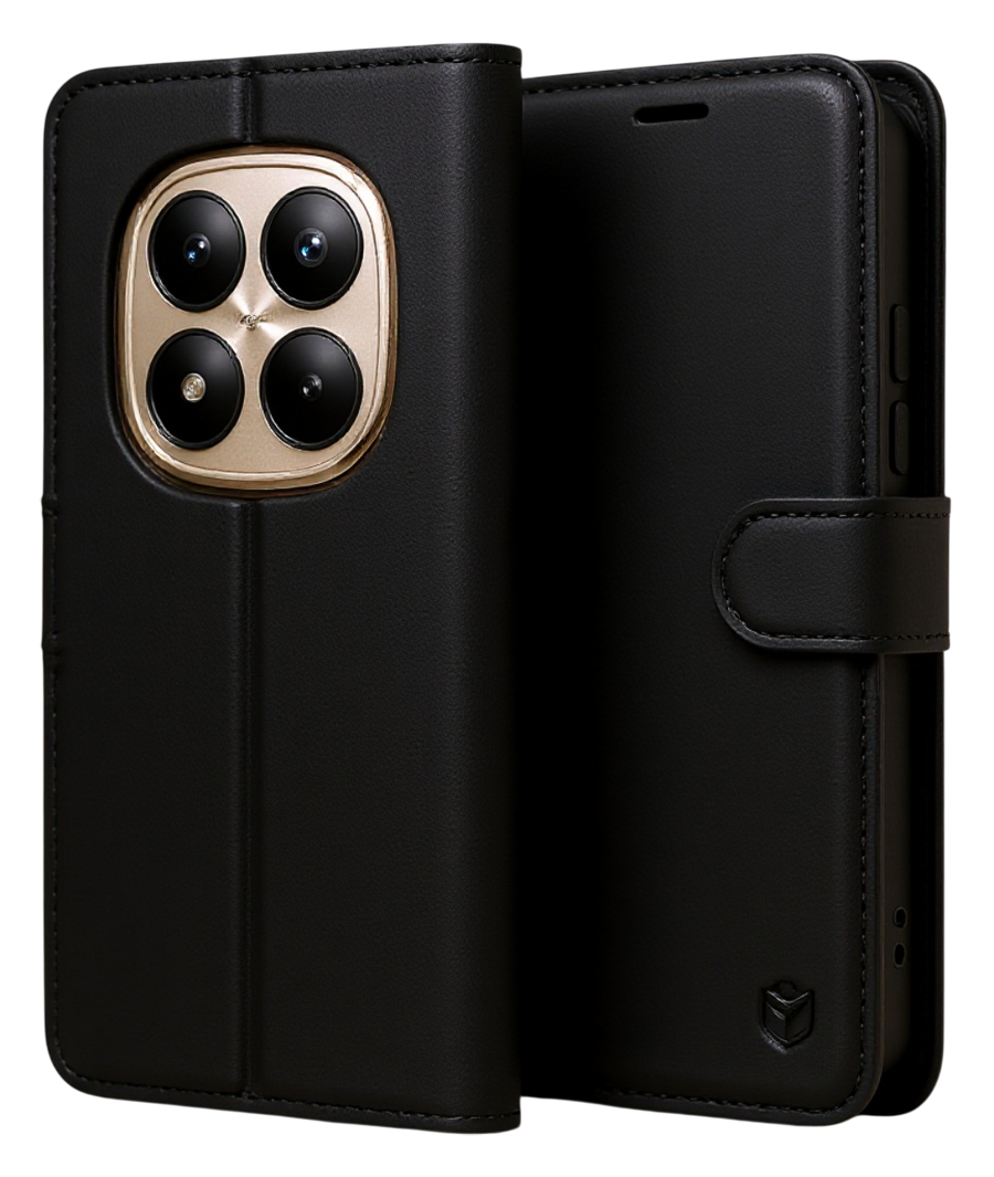 Techsuit Xiaomi Redmi Note 15 Pro Plus 5G / Poco M8 Pro Leather Folio Θήκη Βιβλίo - Black