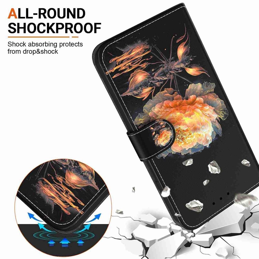 Xiaomi Redmi Note 15 4G / 5G / Poco M8 5G Crystal Texture Colored Leather Gold Peony Drawing-Θήκη Βιβλίο