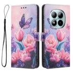 Xiaomi Redmi Note 15 Pro 4G Color Pattern Leather Pink Butterfly Drawing-Θήκη Βιβλίο
