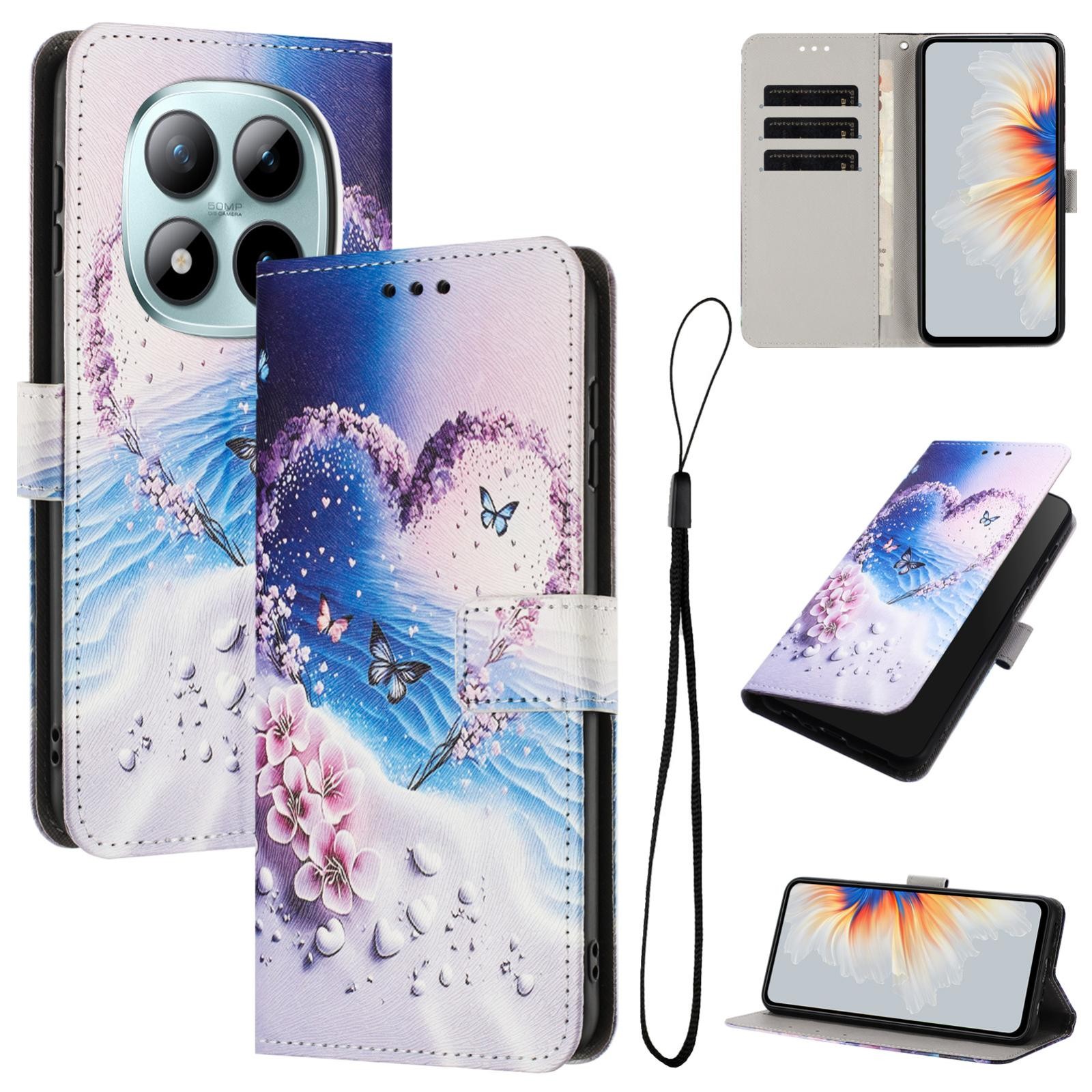 Xiaomi Redmi Note 15 Pro 4G Color Pattern Leather Love Butterfly Drawing-Θήκη Βιβλίο