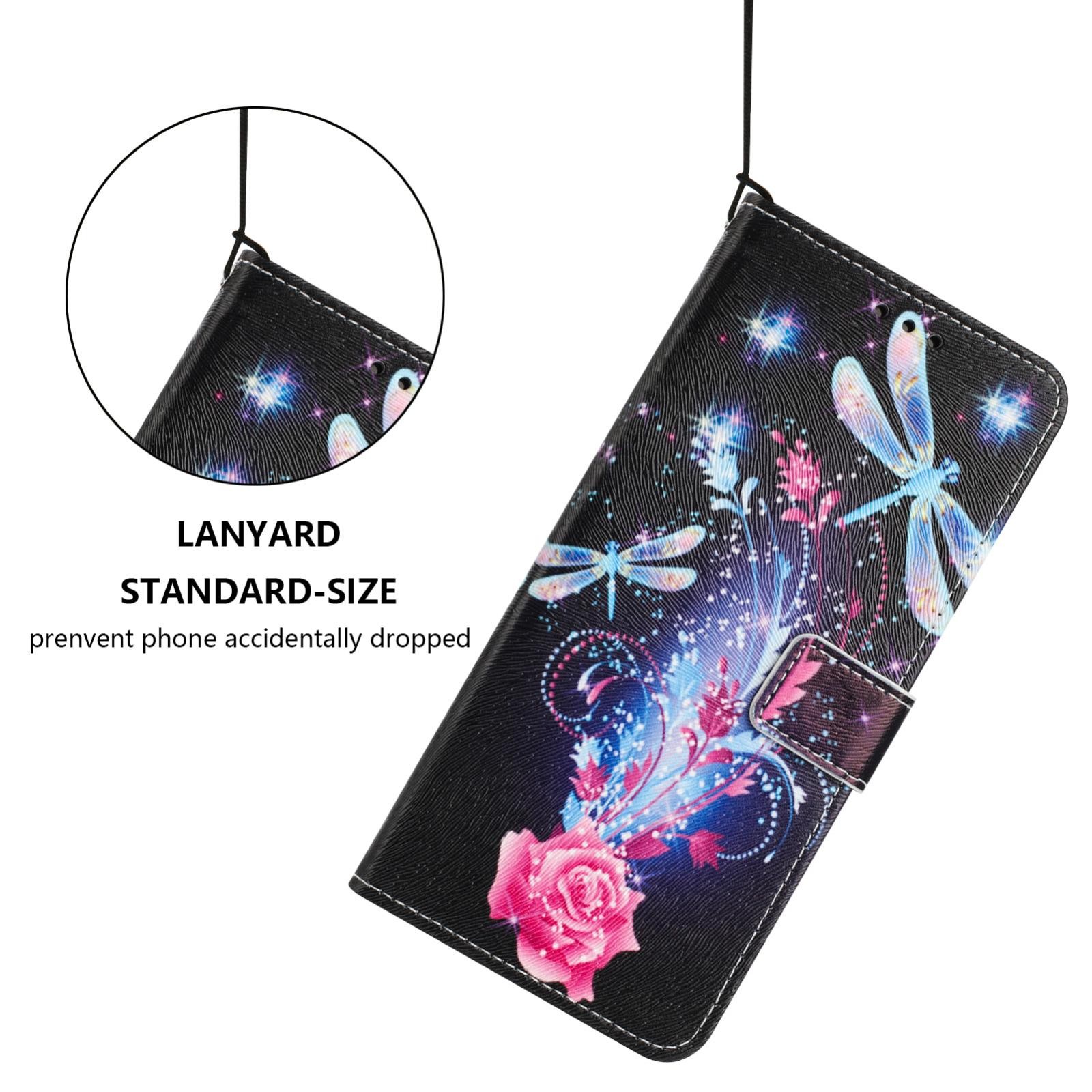 Xiaomi Redmi Note 15 5G / 4G Color Pattern Leather Dragonfly Drawing-Θήκη Βιβλίο
