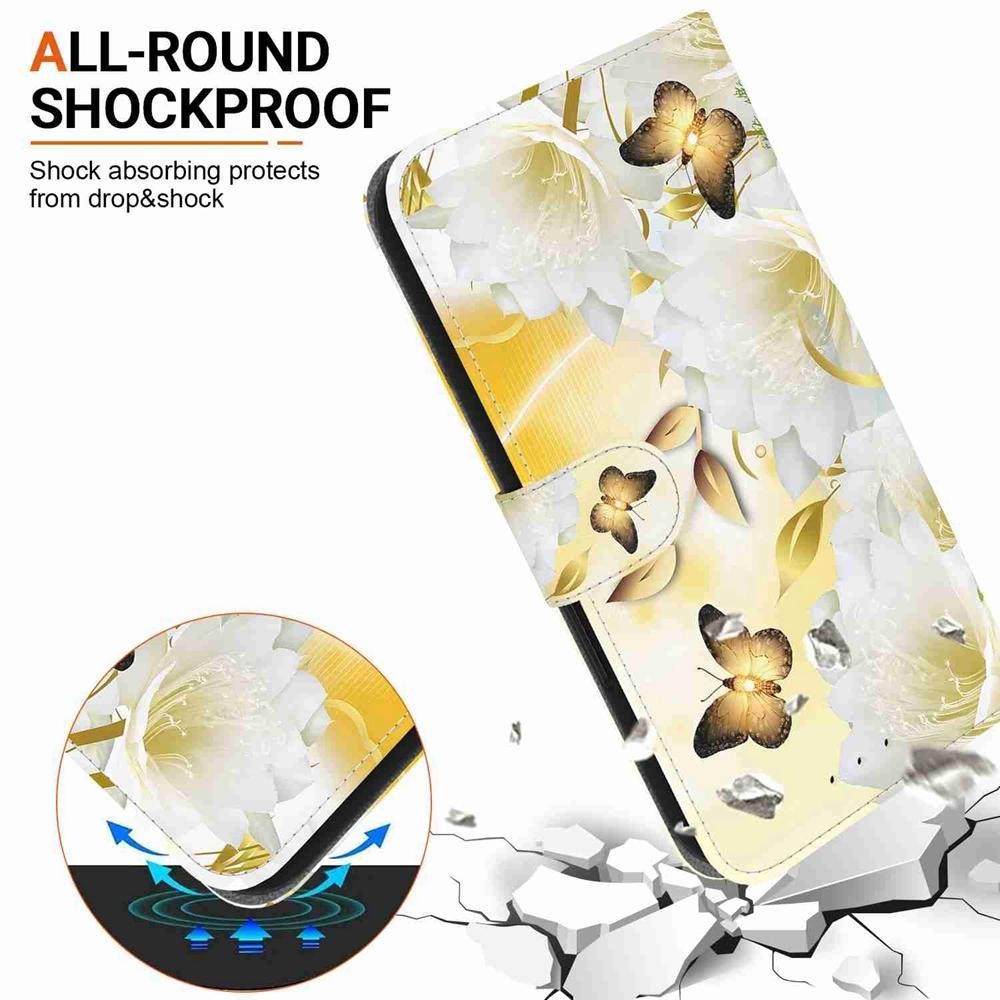 Xiaomi Redmi Note 15 Pro 5G Crystal Texture Colored Leather Gold Butterfly Epiphyllum Drawing-Θήκη Βιβλίο