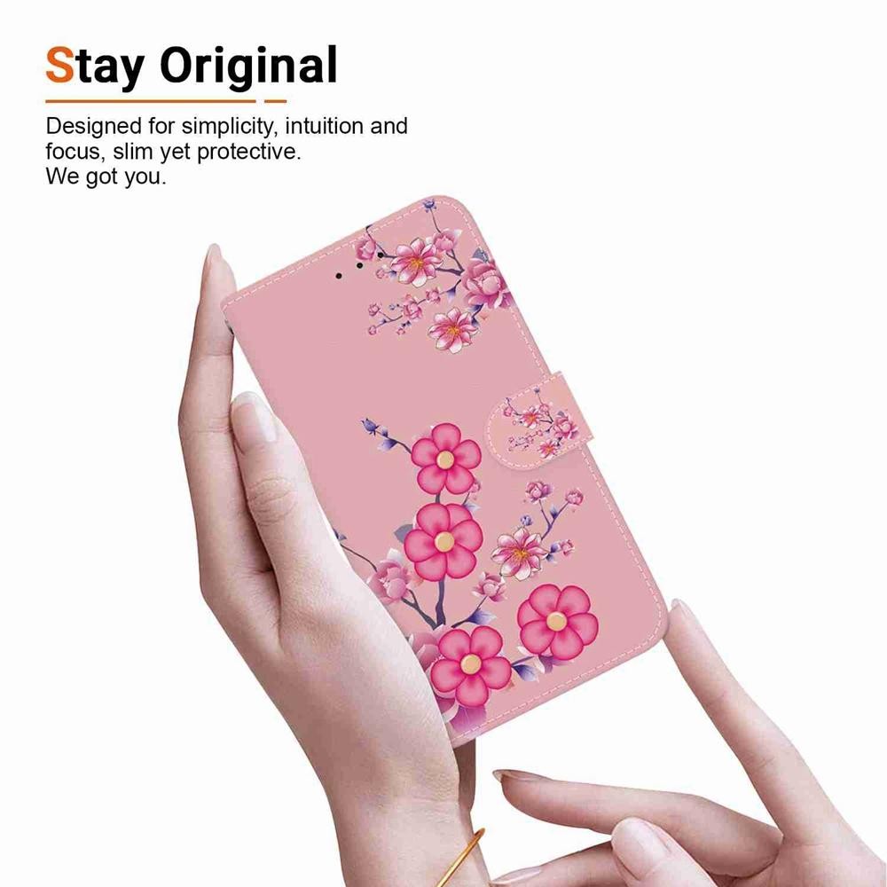 Xiaomi Redmi Note 15 Pro 5G Crystal Texture Colored Leather Cherry Blossoms Drawing-Θήκη Βιβλίο
