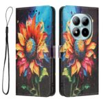 Xiaomi Redmi Note 15 Pro+ 5G Color Pattern Leather Sunflower Drawing-Θήκη Βιβλίο