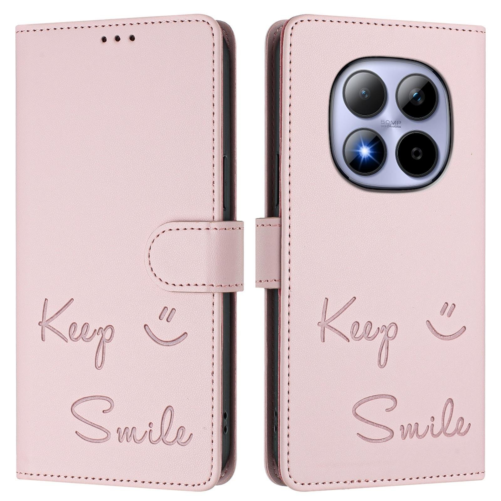 Xiaomi Redmi Note 15 Pro 5G Smile Embossing RFID Leather Pink-Θήκη Βιβλίο