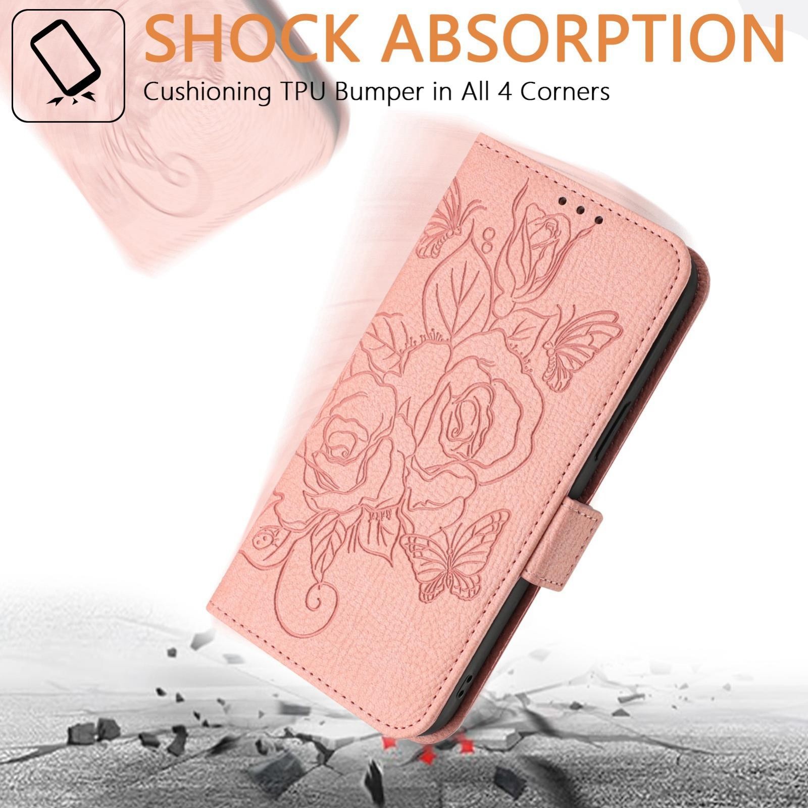 Xiaomi Redmi Note 15 4G / 5G Embossed Rose RFID Anti-theft Leather Pink-Θήκη Βιβλίο