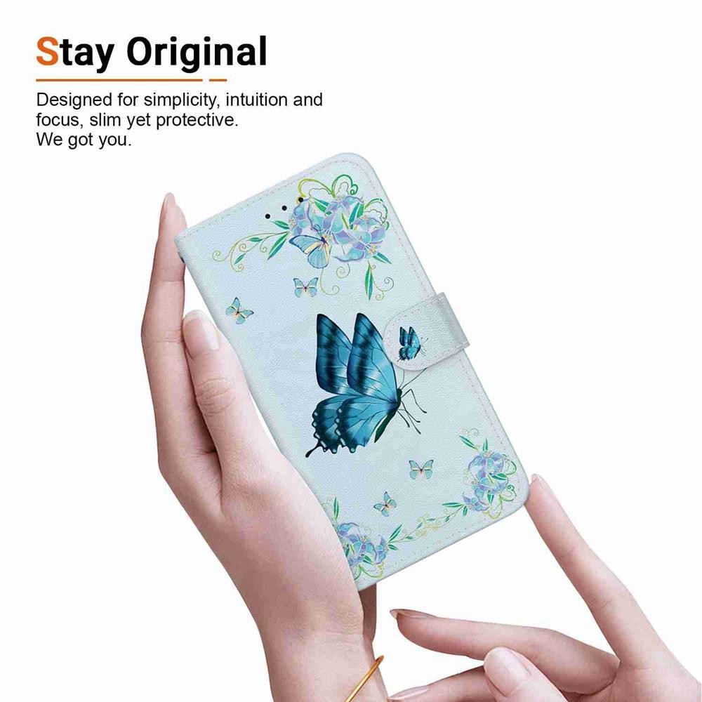 Xiaomi Redmi Note 15 Pro 5G Crystal Texture Colored Leather Blue Pansies Drawing-Θήκη Βιβλίο