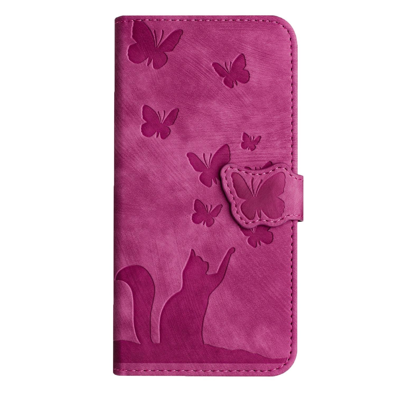 Xiaomi Redmi Note 15 4G / 5G Butterfly Cat Embossing Flip Leather Pink-Θήκη Βιβλίο