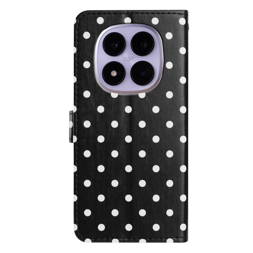 Xiaomi Redmi Note 15 4G / 5G Small Dots Pattern Vegan Black-Θήκη Βιβλίο