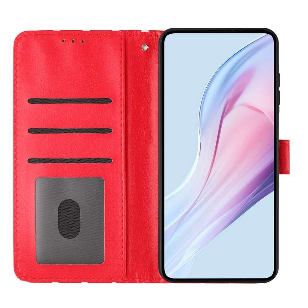 Xiaomi Redmi Note 15 4G / 5G Small Dots Pattern Vegan Leather Red-Θήκη Βιβλίο