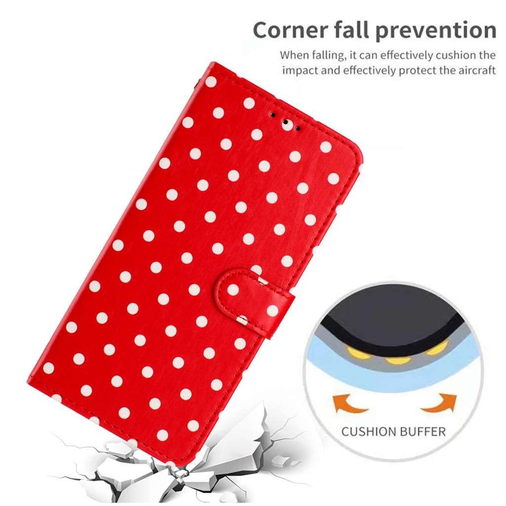 Xiaomi Redmi Note 15 4G / 5G Small Dots Pattern Vegan Leather Red-Θήκη Βιβλίο