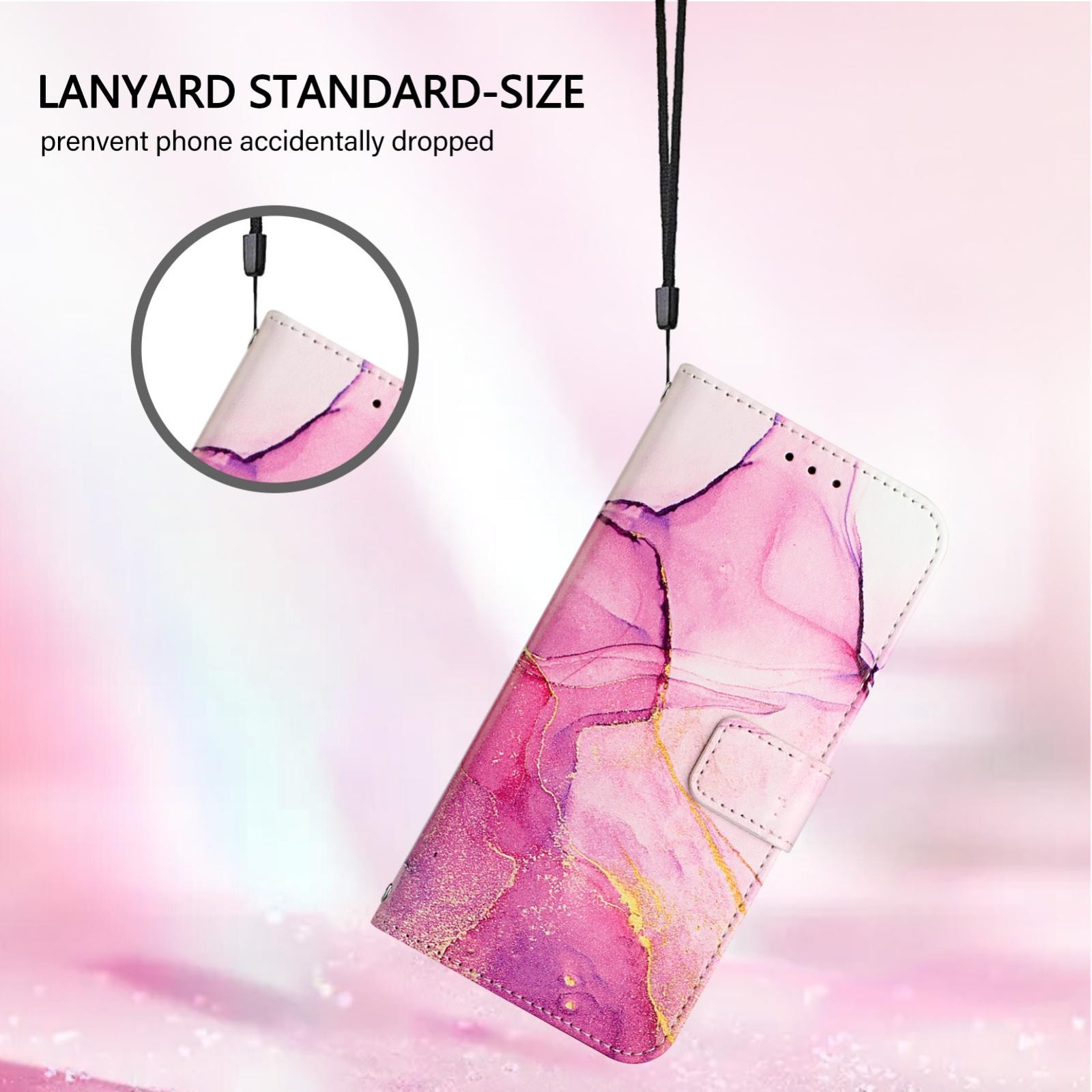 Xiaomi Redmi Note 15 4G / 5G PT003 Marble Pattern Flip Leather Pink Purple Gold-Θήκη Βιβλίο